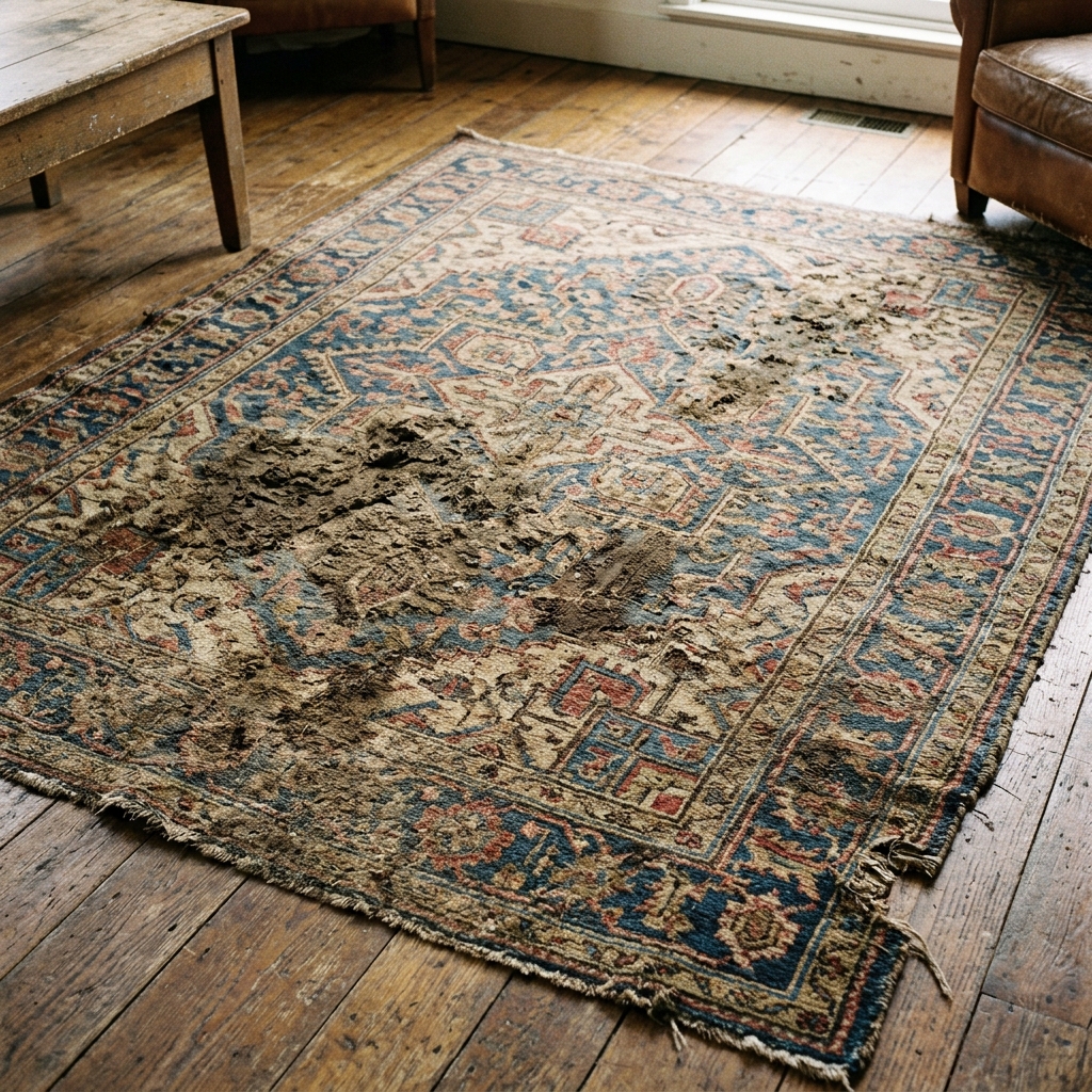 Before Oriental & Wool Area Rug Restoration